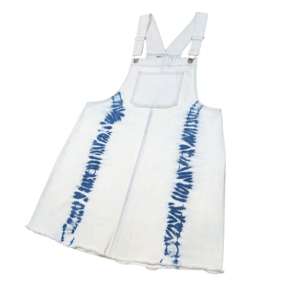 Wild Fable‎ Women's Tie Dye Denim Pinafore Mini Short Jean Dress Overalls Blue M - Picture 5 of 14